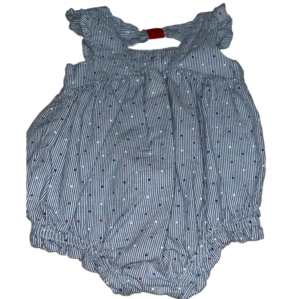 Cat & Jack • RED|WHITE|BLUE Striped & Polka Dot  Design Onesie - Picture 11 of 11